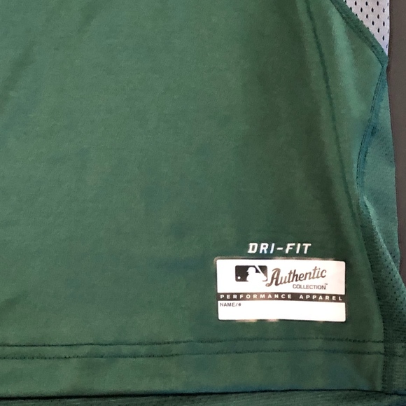 RARE 2009 NIKE DRI-FIT PRO COMBAT OAKLAND ATHLETICS A'S PERFORMANCE FITTED SHIRT - Picture 4 of 7